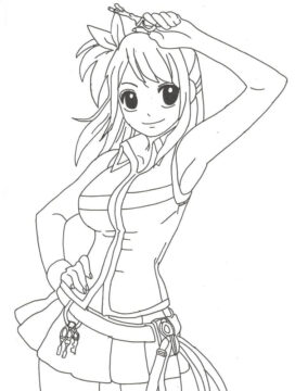 Dibujo de Lucy Heartfilia Sonriendo para Colorear