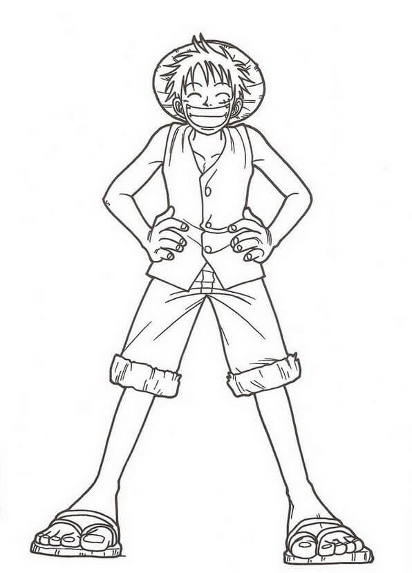 Dibujo de Luffy Divertido para Colorear