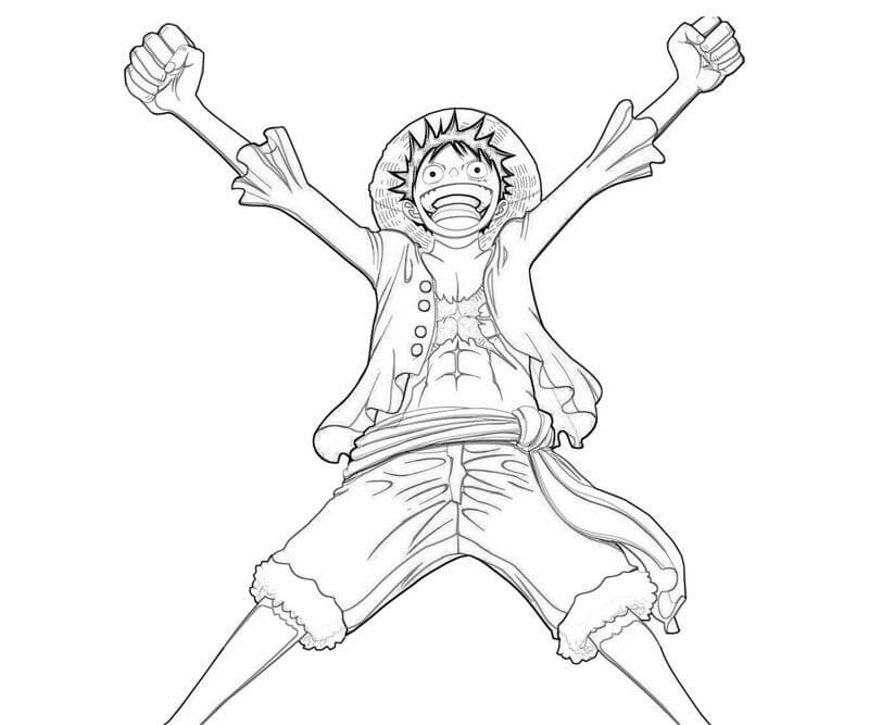 Dibujo de Luffy Feliz para Colorear