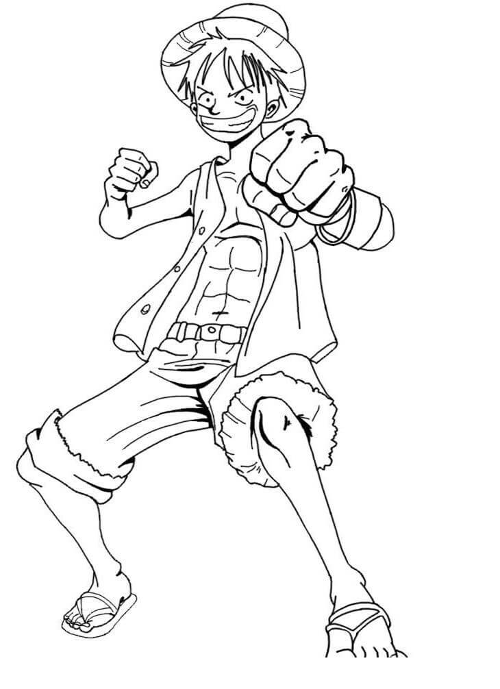 Dibujo de Luffy Sonriendo para Colorear