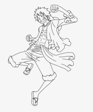Dibujo de Salto de Luffy para Colorear