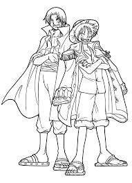 Dibujo de Shank y Luffy para Colorear
