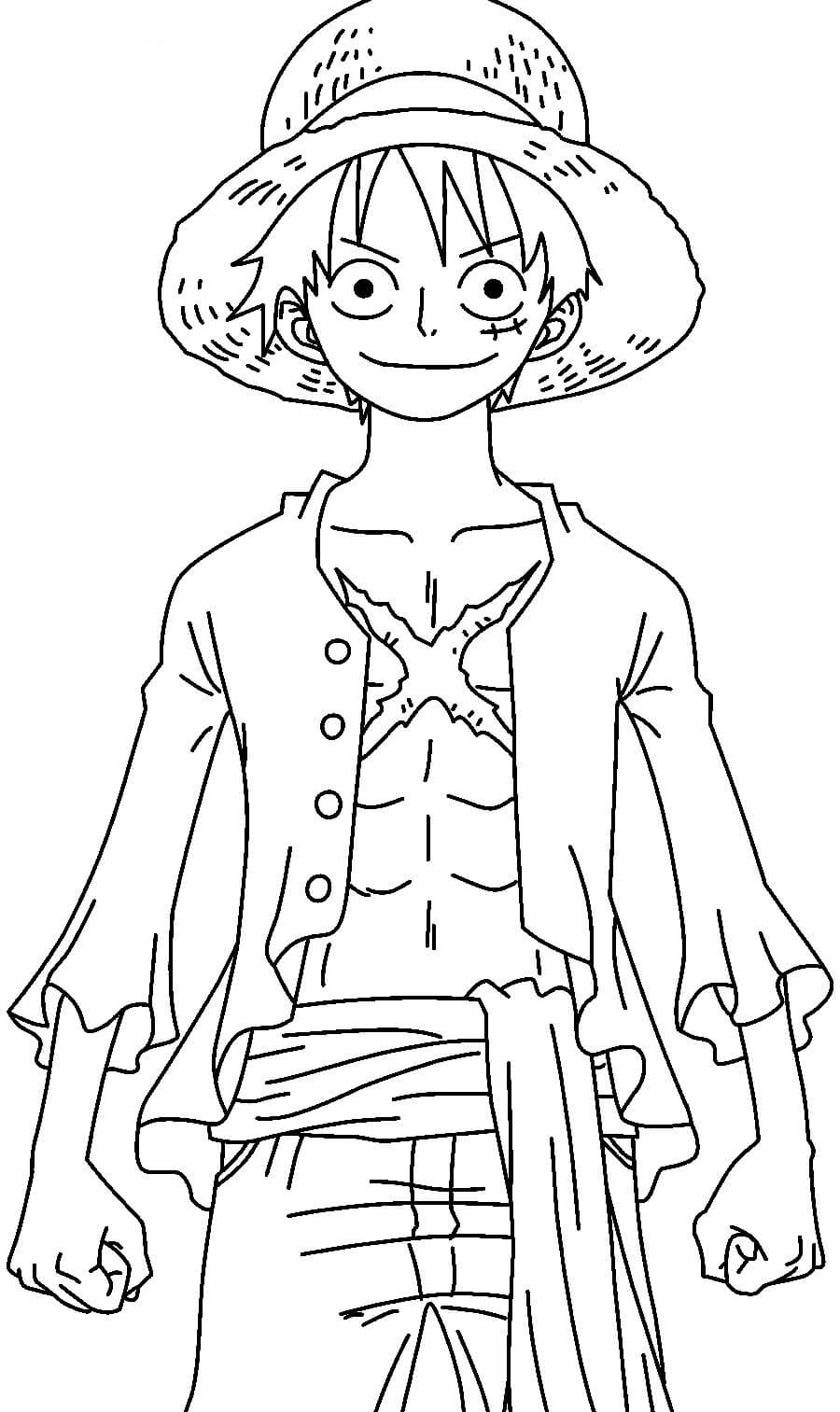 Dibujo de One Piece Luffy después de 2 años para Colorear