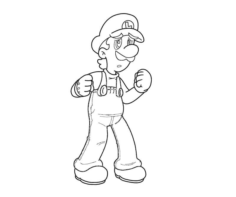 Dibujo de Bonito Luigi para Colorear