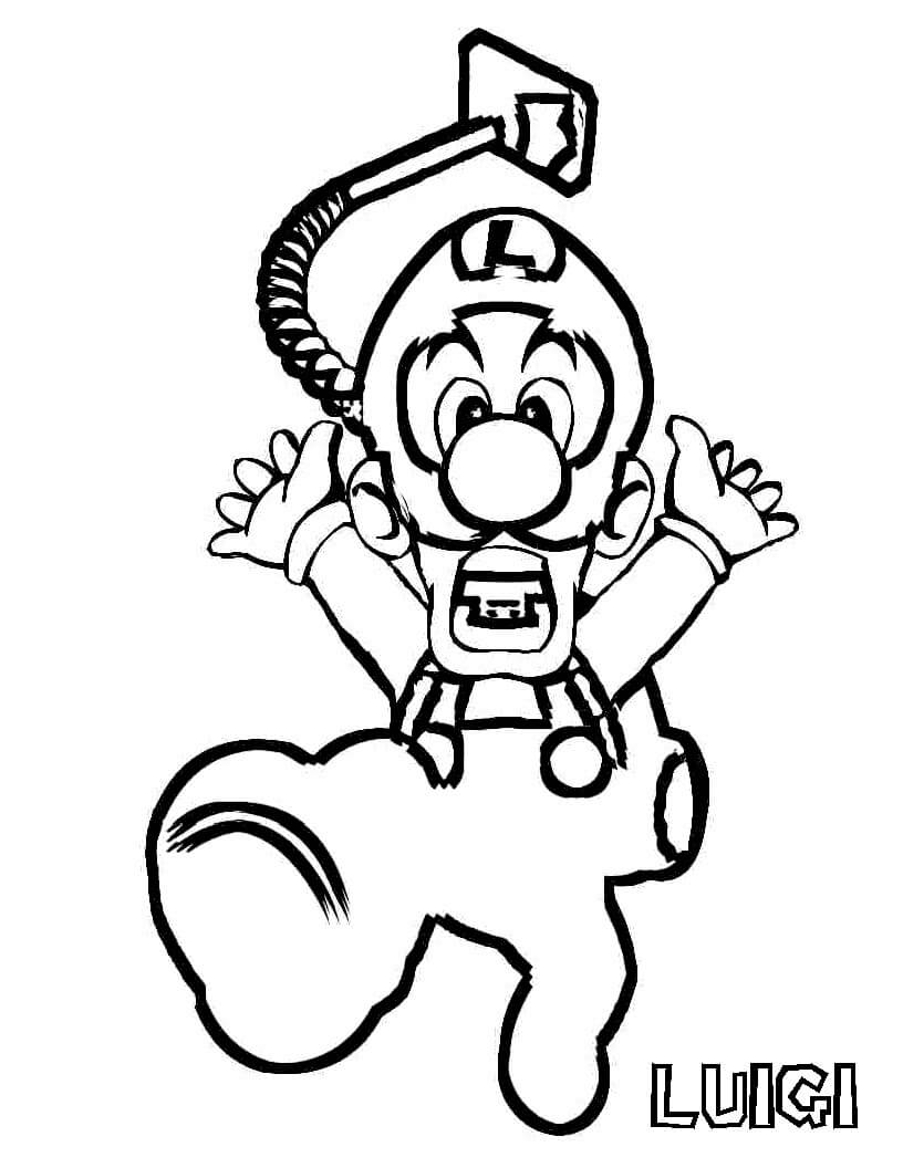Dibujo de Buceador Luigi para Colorear