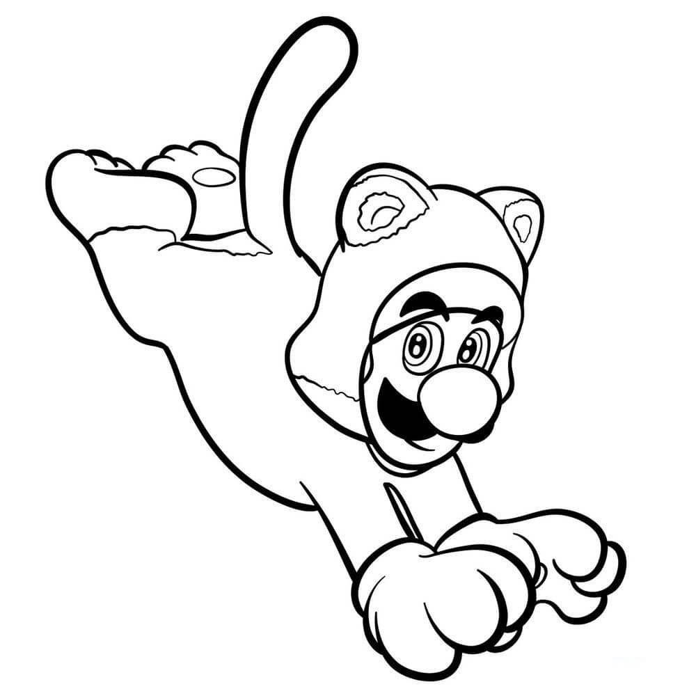 Dibujo de Gato Luigi para Colorear