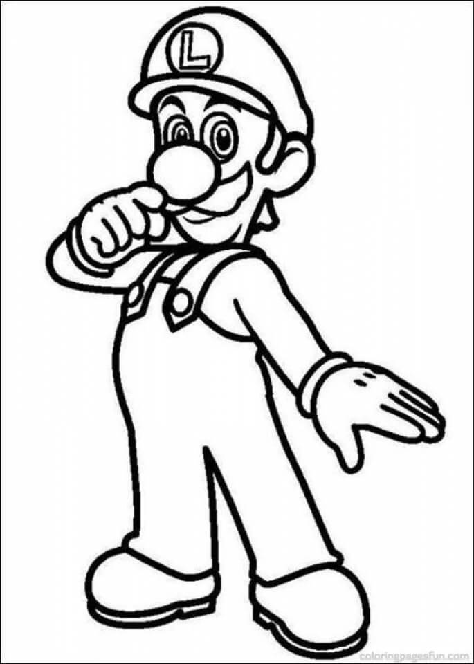 Dibujo de Impresionante Luigi para Colorear