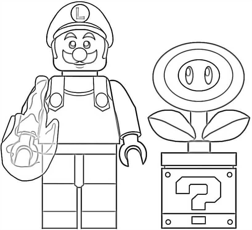 Dibujo de Lego Luigi para Colorear