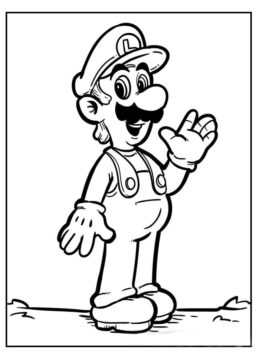 Dibujo de Luigi Simple para Colorear