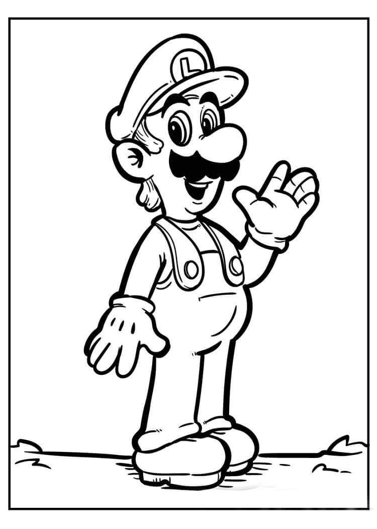 Dibujo de Luigi Simple para Colorear
