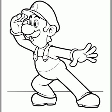Dibujo de Luigi Sorprendido para Colorear