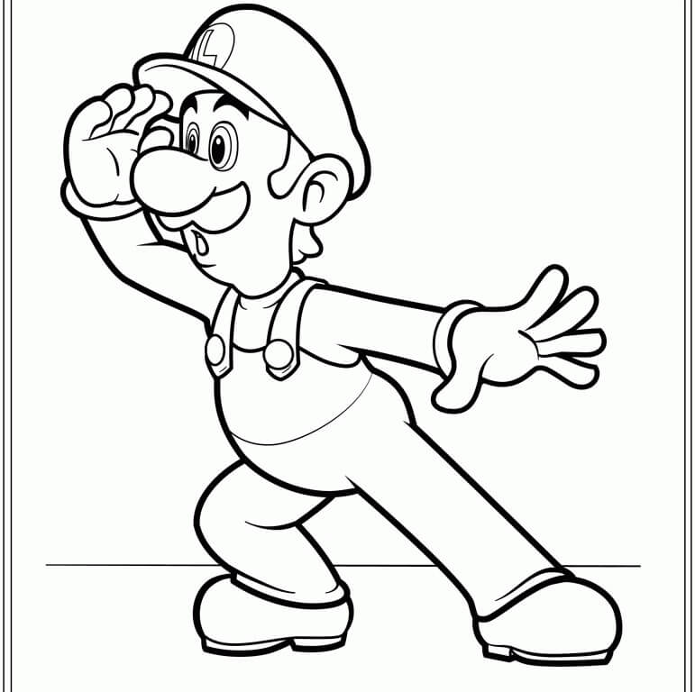 Dibujo de Luigi Sorprendido para Colorear