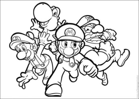 Dibujo de Luigi y Amigos Corriendo para Colorear