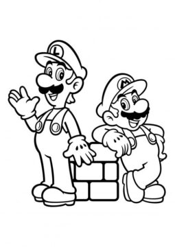 Dibujo de Luigi y Mario para Colorear