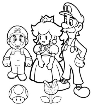 Dibujo de Luigi y Amigos Simples para Colorear
