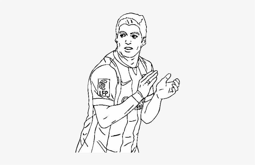 Dibujo de Luis Suarez Batendo Palmas para Colorear