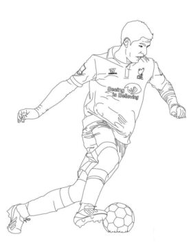 Dibujo de Luis Suarez Patea una Pelota de Futbol para Colorear