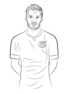 Dibujo de Luis Suarez Sonriendo para Colorear