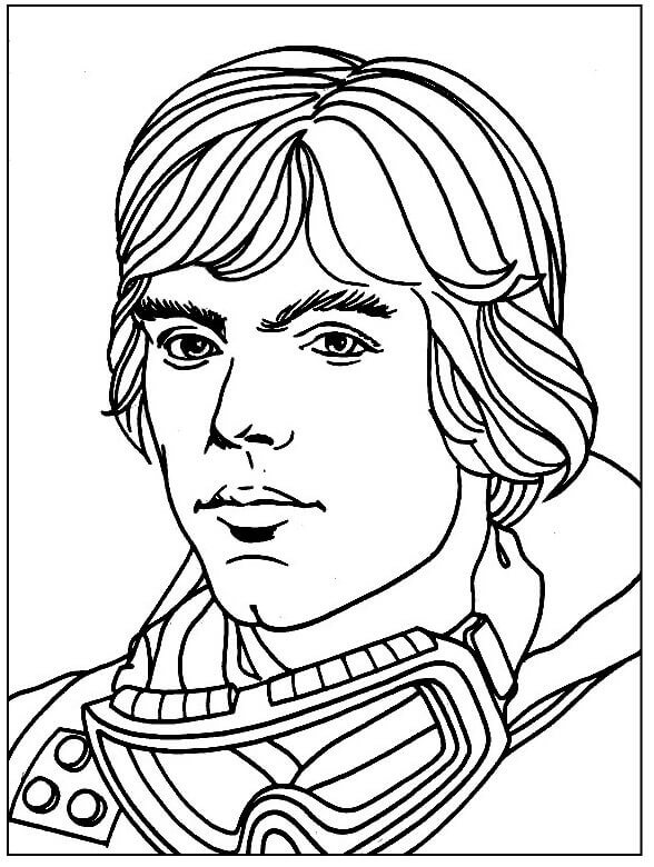 Dibujo de Cara de Luke Skywalker para Colorear