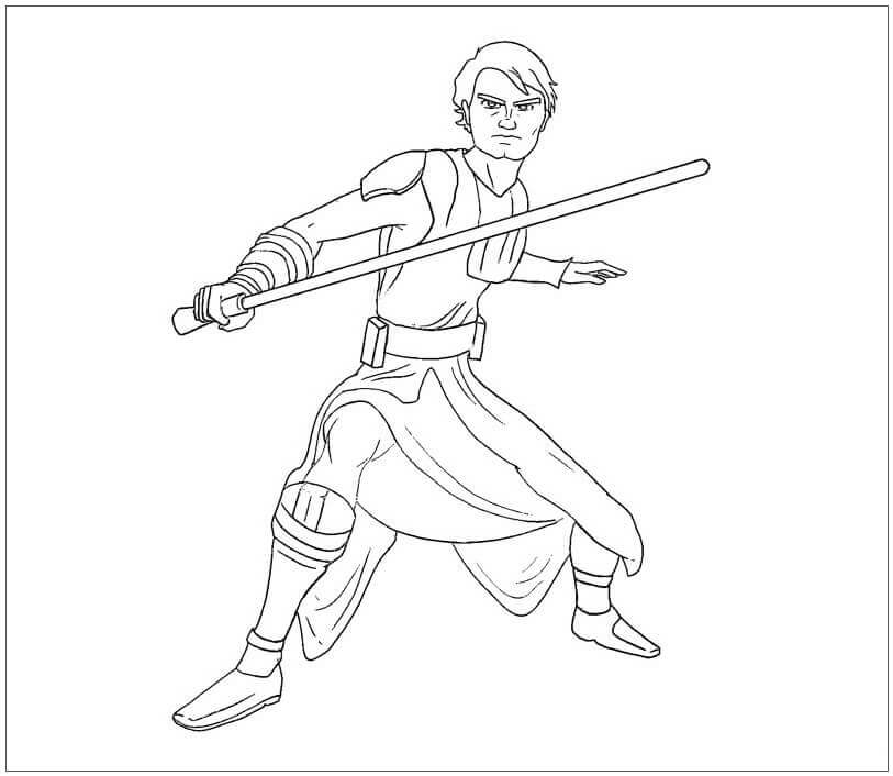 Dibujo de Animados de Luke Skywalker para Colorear