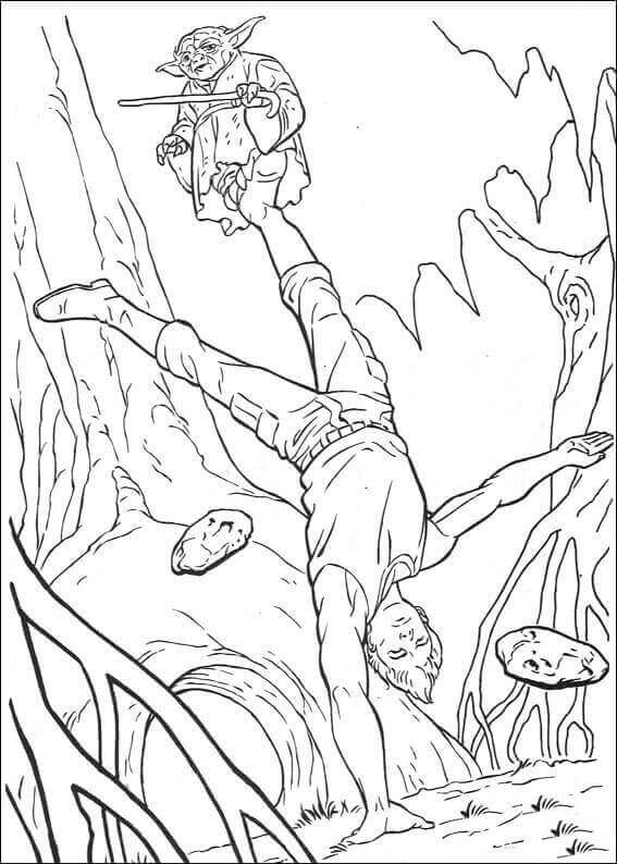 Dibujo de Entrenamiento de Luke Skywalker para Colorear