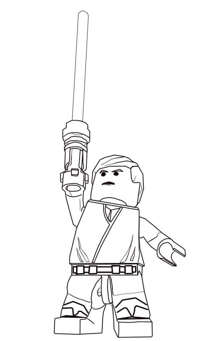 Dibujo de Lego la Guerra de las Galaxias Luke Skywalker para Colorear