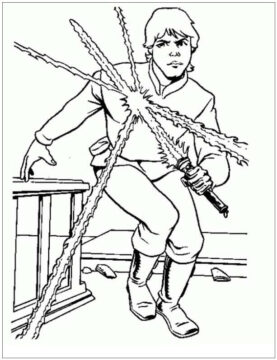 Dibujo de Luke Skywalker Luchando para Colorear