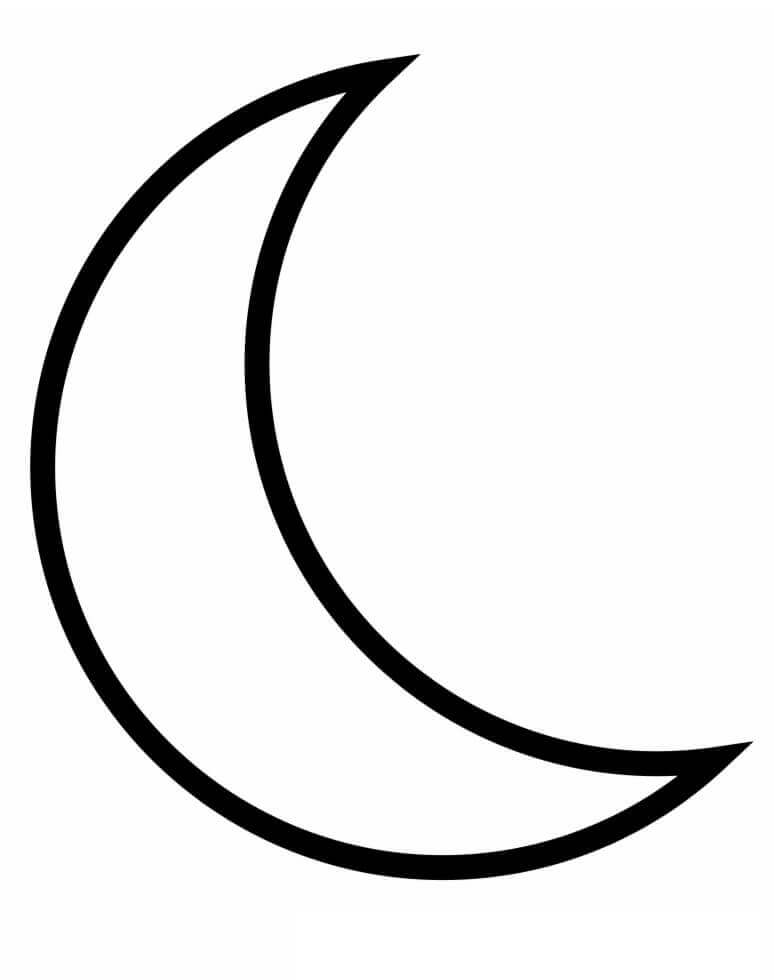 Dibujo de Luna básica para Colorear