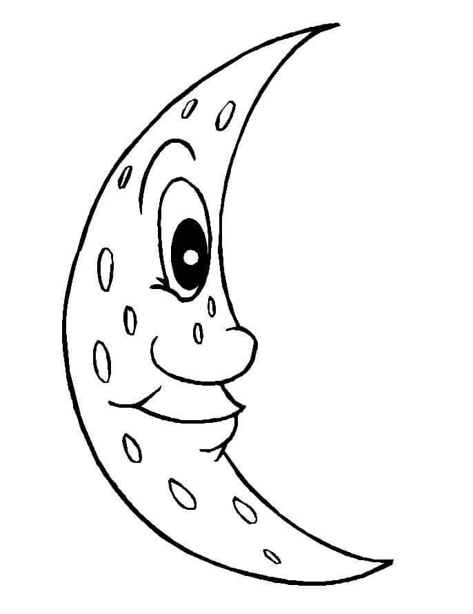 Dibujo de Luna Impresionante para Colorear