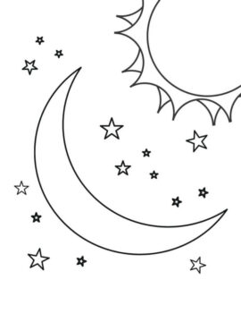 Dibujo de Sol y Luna para Colorear