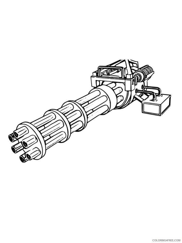 Dibujo de Ametralladora Agradable para Colorear