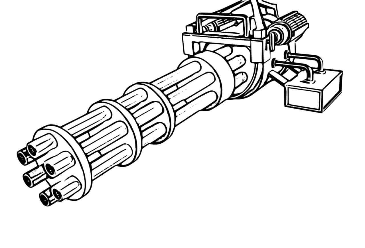 Dibujo de Ametralladora básica para Colorear