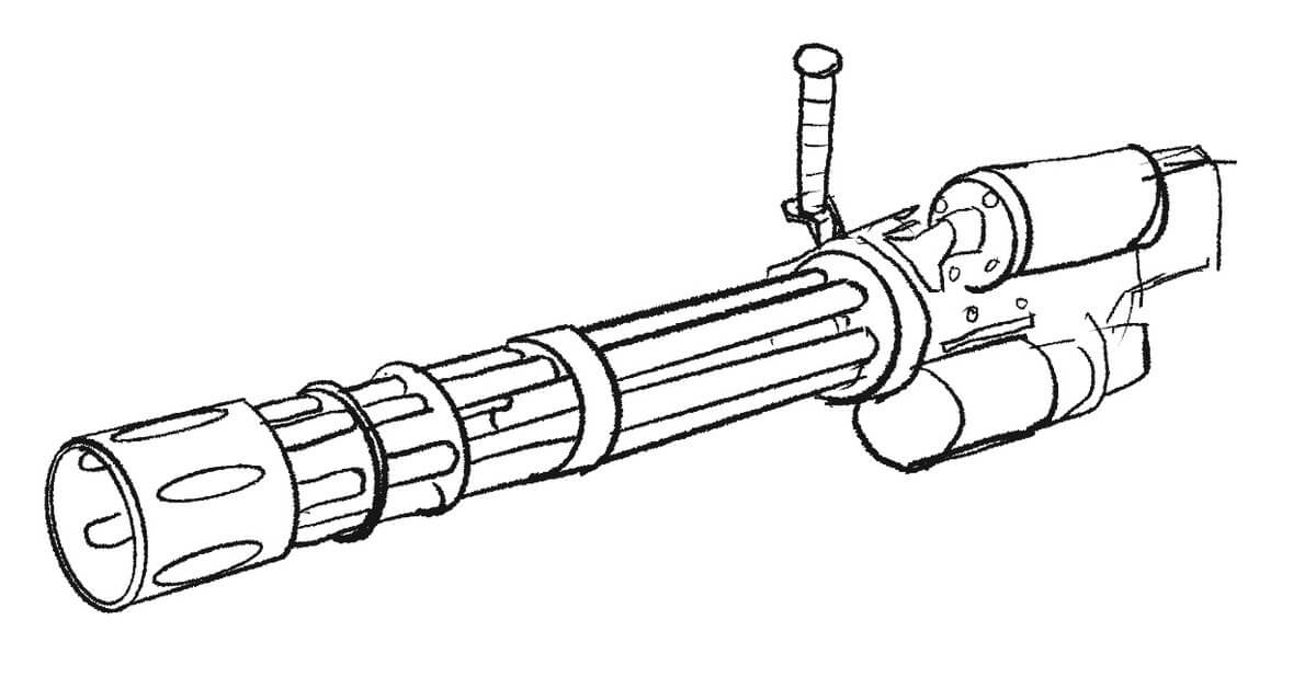 Dibujo de Ametralladora de Dibujo básico para Colorear
