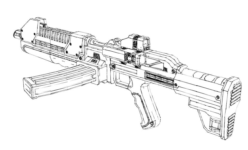 Dibujo de Buena Ametralladora para Colorear