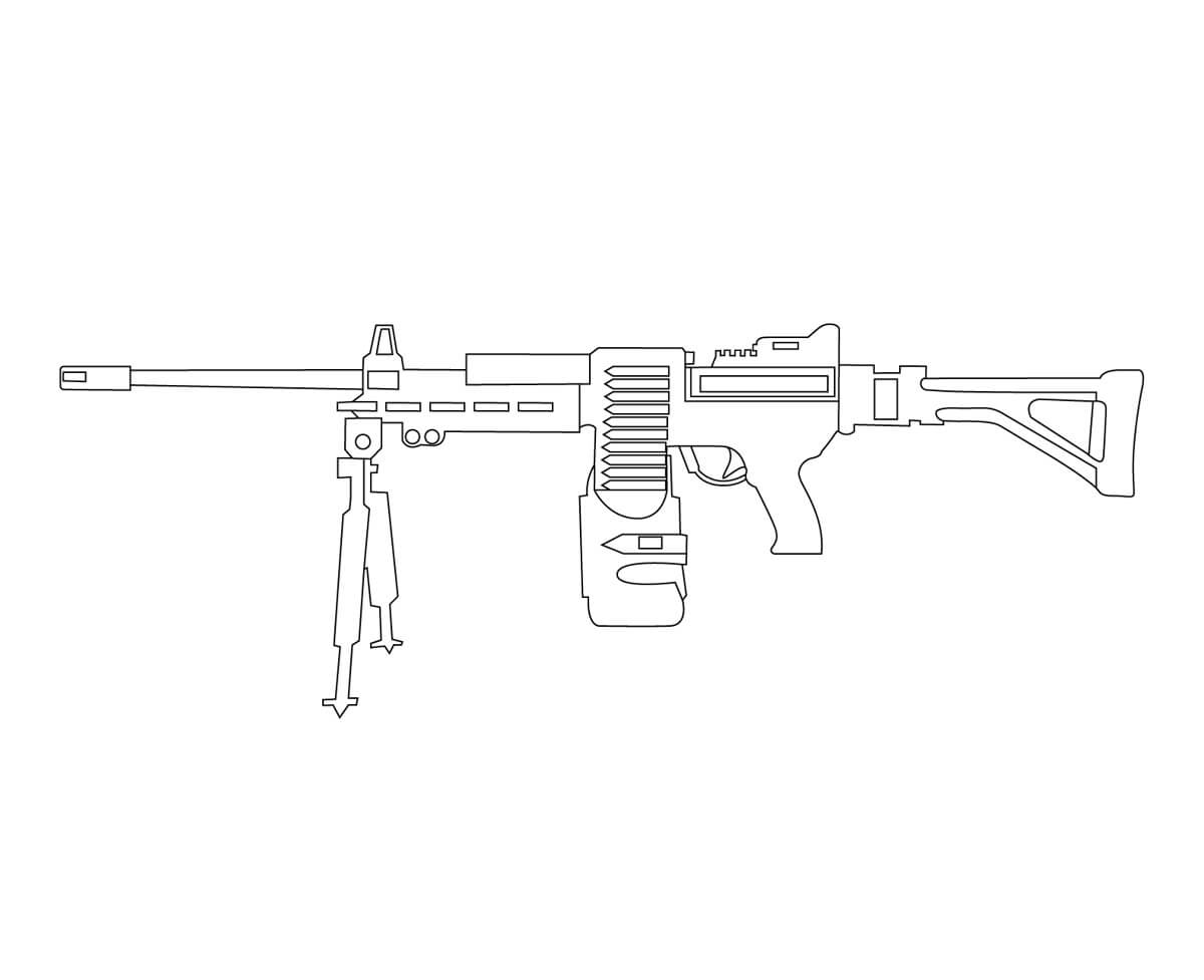 Dibujo de Gran Ametralladora para Colorear