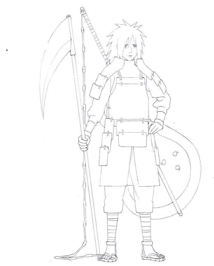 Dibujo de Genial Uchiha Madara para Colorear