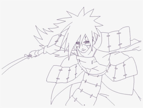 Dibujo de Madara con Espada para Colorear
