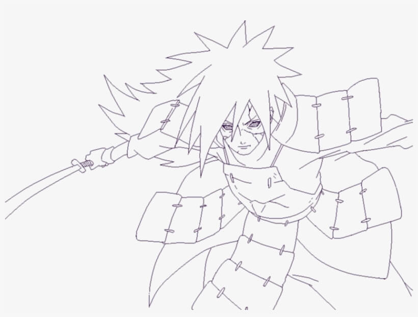 Dibujo de Madara con Espada para Colorear