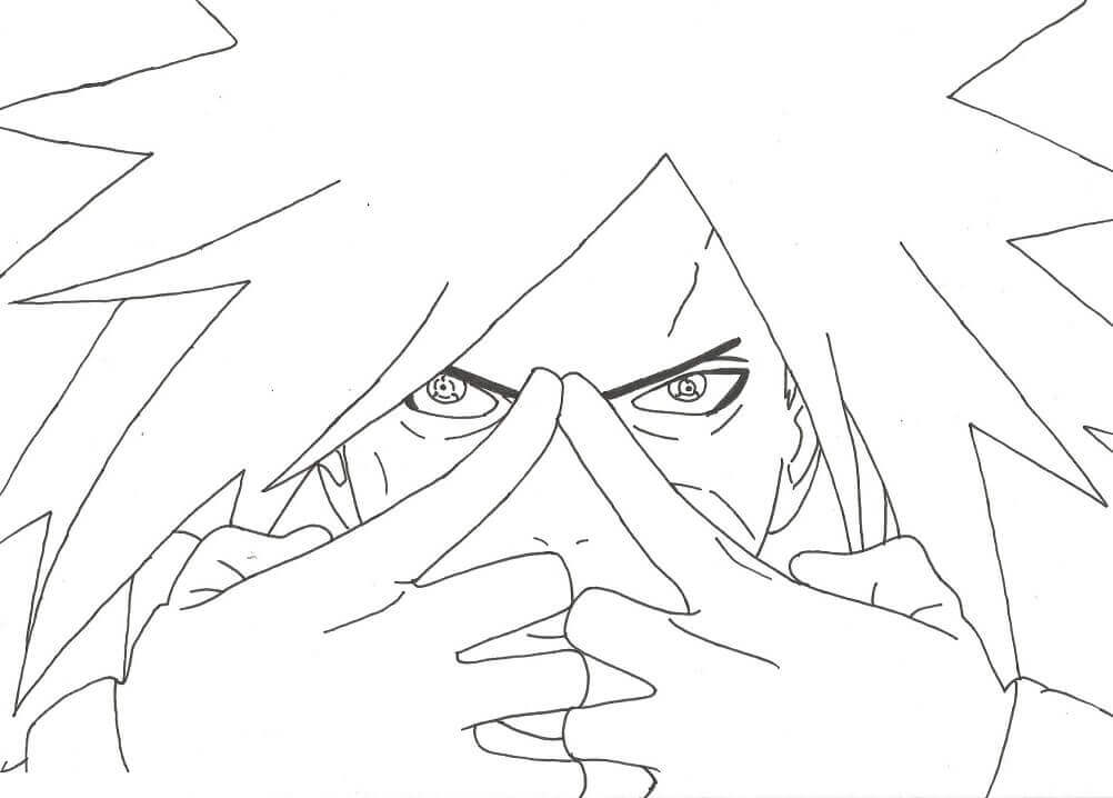 Dibujo de Madara Luchando para Colorear