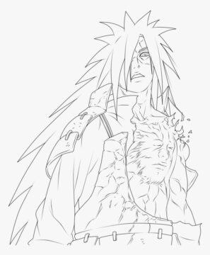 Dibujo de Madara Sentado para Colorear