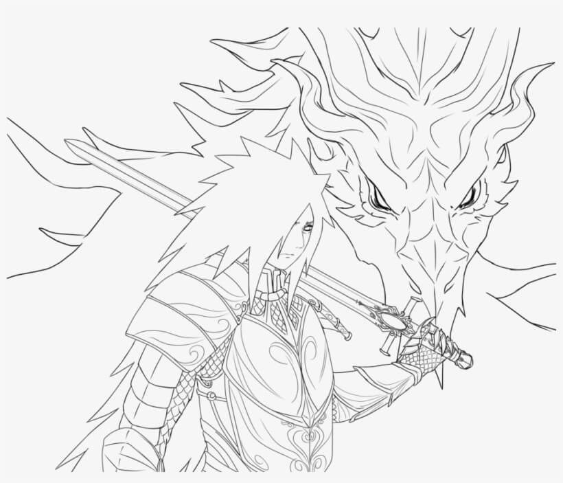 Dibujo de Madara y Susano para Colorear