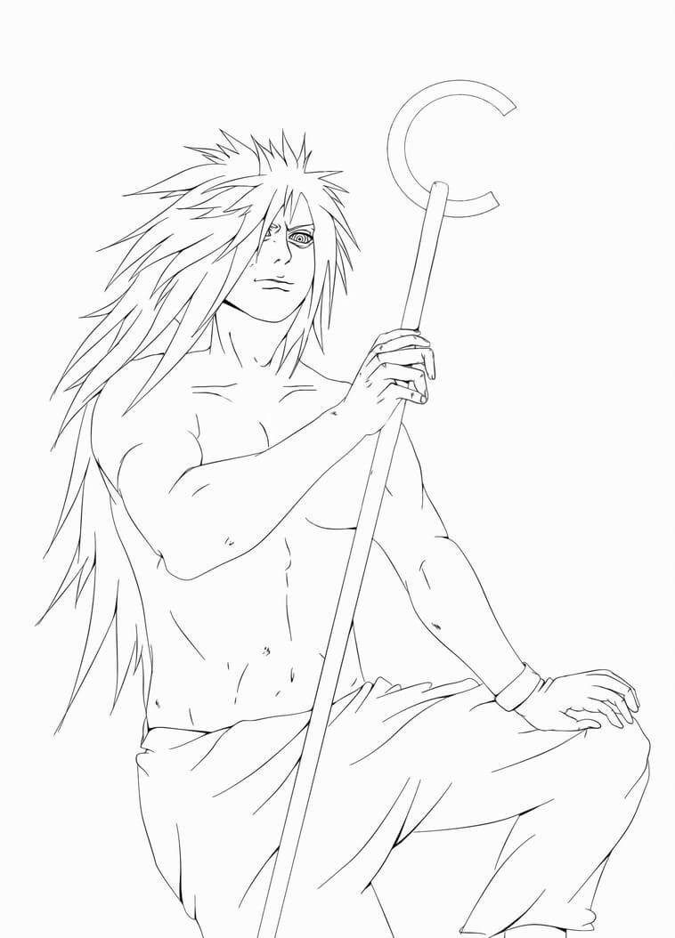 Dibujo de Uchiha Madara Formulario Kaguya para Colorear
