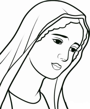Dibujo de Madre de la Cabeza de Jesús para Colorear