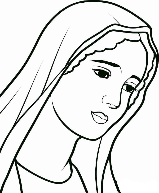 Dibujo de Madre de la Cabeza de Jesús para Colorear