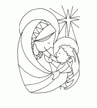 Dibujo de Linda Madre de Jesús para Colorear