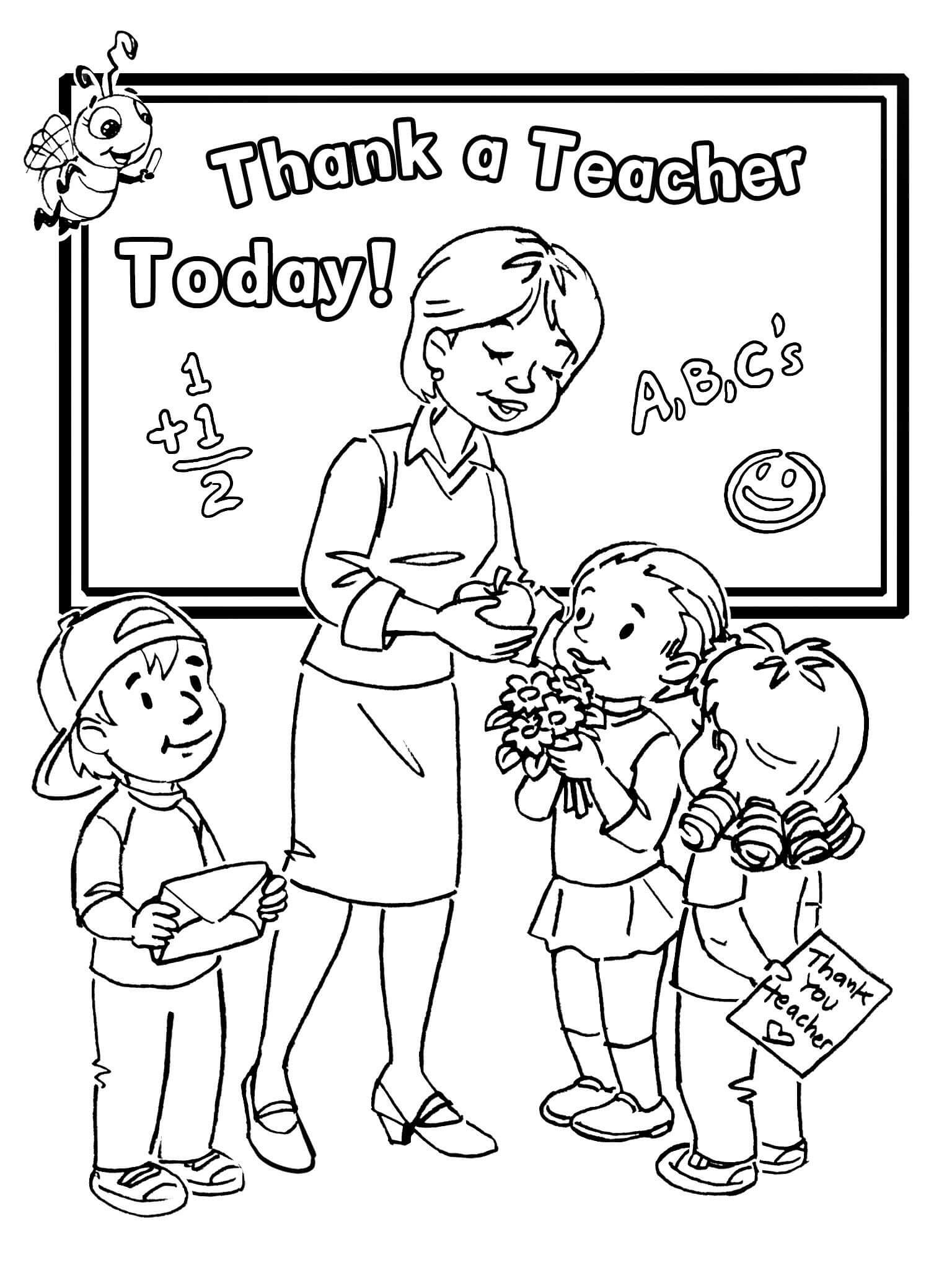 Dibujo de Feliz día del Maestro para Colorear