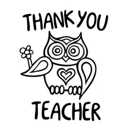 Dibujo de Gracias Profesora para Colorear