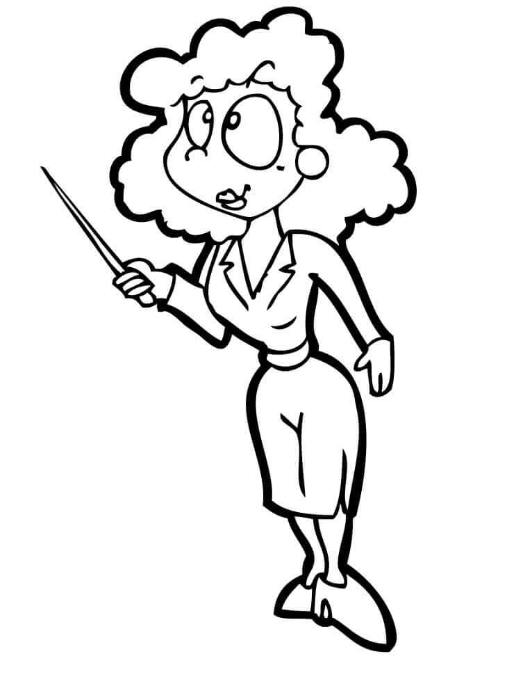 Dibujo de Joven Profesora para Colorear