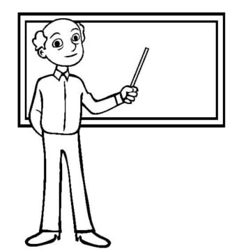 Dibujo de Maestro Anciano para Colorear