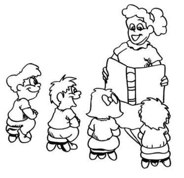 Dibujo de Profesora Sonriendo para Colorear